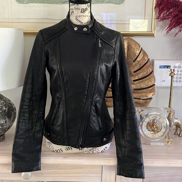 Bike sexy 100% genuine leather jacket by Michael Kors - Picture 1 of 15